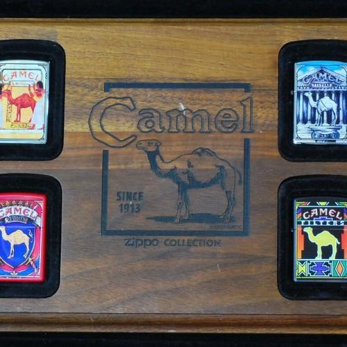 CAMEL　木製ディスプレイ付　4個セット 【ZIPPO】