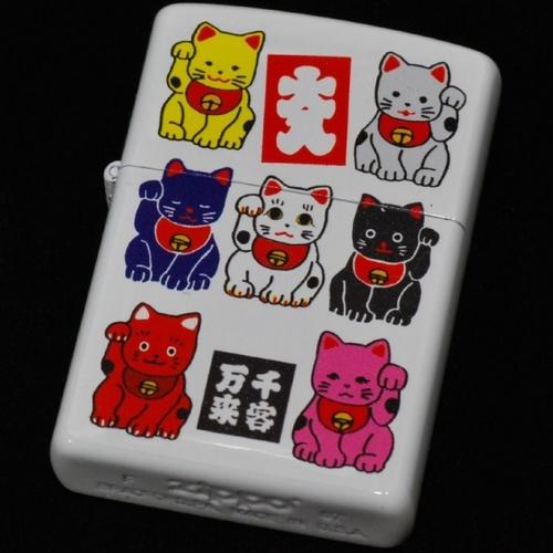 大入！千客万来！　七匹招き猫　【ZIPPO】