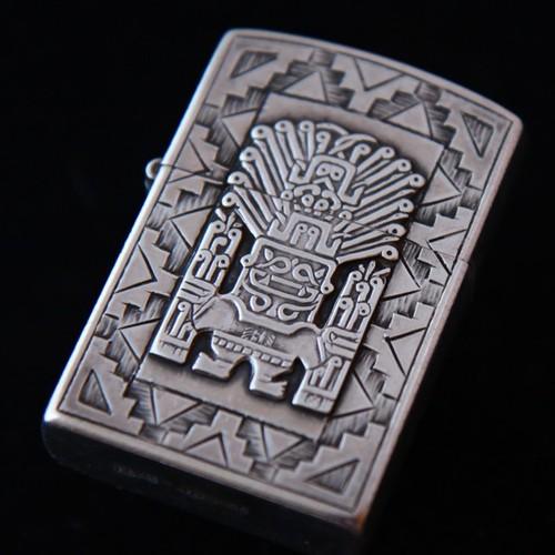 ペルーの銀製 ３バレル・ジッポーケース【ZIPPO】