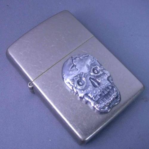 天然ダイヤ入り　スカル・メタル貼り【ZIPPO】