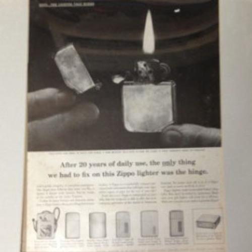 1960年　雑誌ライフ社　オリジナル・ページ 【ZIPPO】